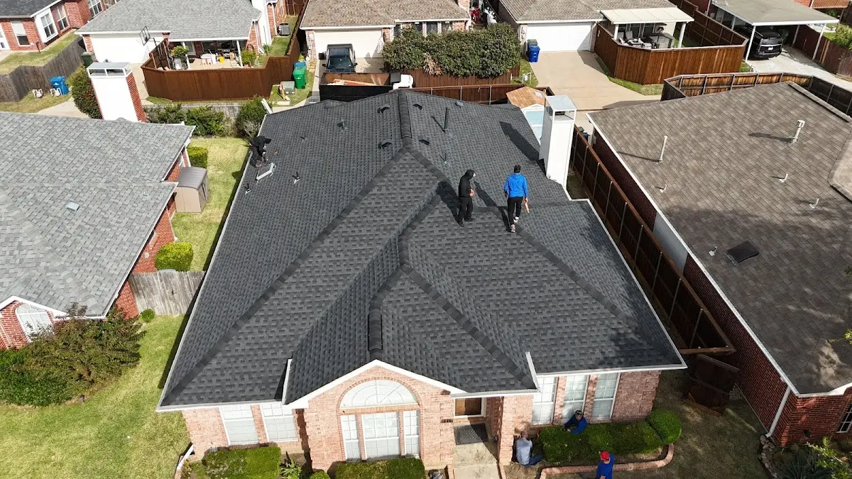 Slate & Tile Roof Repair work in progress on a Laramie property